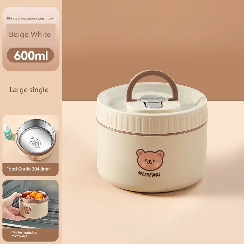 Showlu Fashion Store Worthbuy 316 stainless steel insulated lunch box for office, microwave safe, with secure lid and sleek design.
