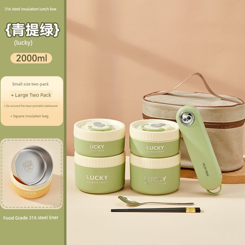 Showlu Fashion Store Worthbuy 316 stainless steel insulated lunch box for office use, microwave safe and durable.