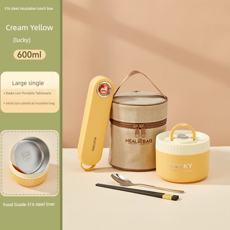 Stainless steel insulated lunch box by Worthbuy, microwave safe, for office workers, with a sleek, durable design.