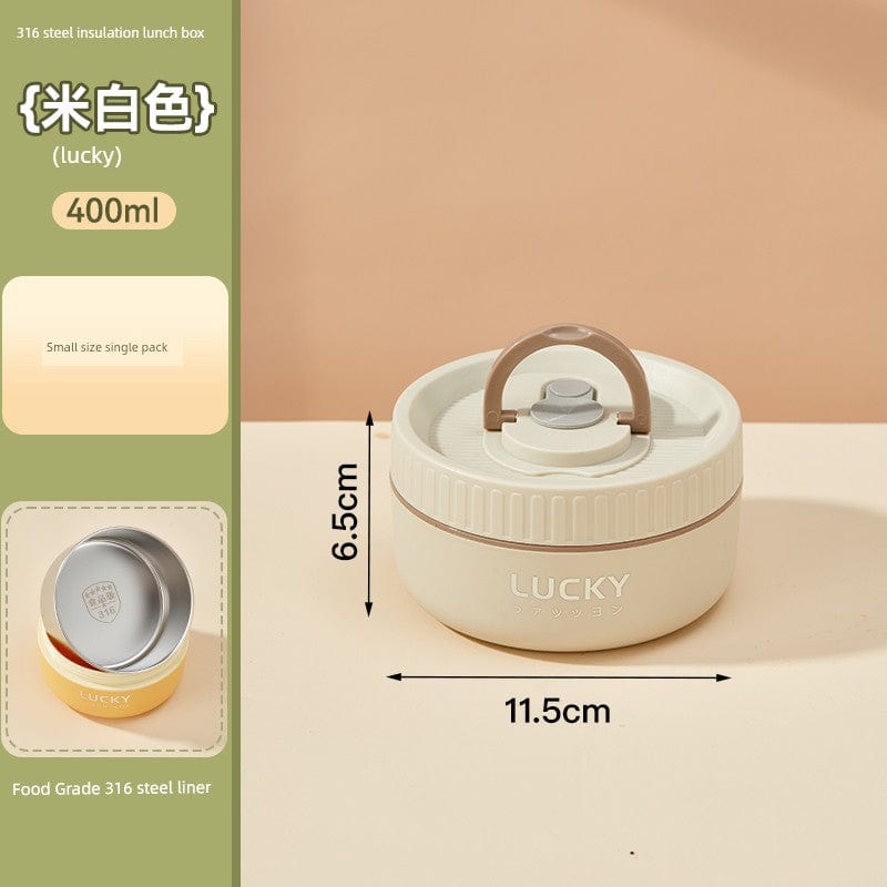 Showlu Fashion Store Worthbuy 316 stainless steel insulated lunch box for office, microwave-safe, with sleek design and secure lid.