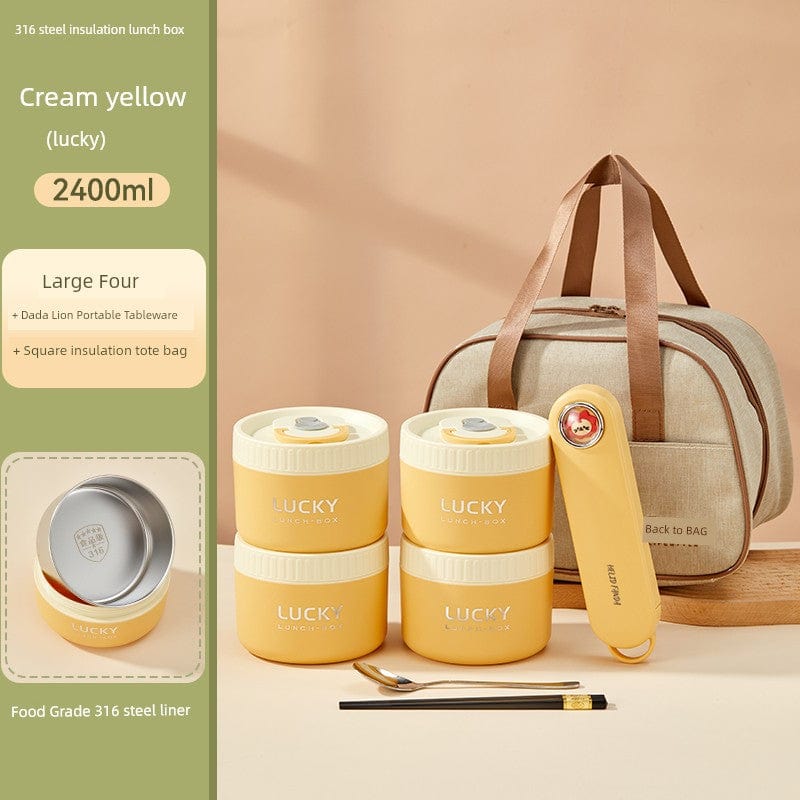 Showlu Fashion Store Worthbuy 316 stainless steel insulated lunch box for office use, microwave safe and durable.