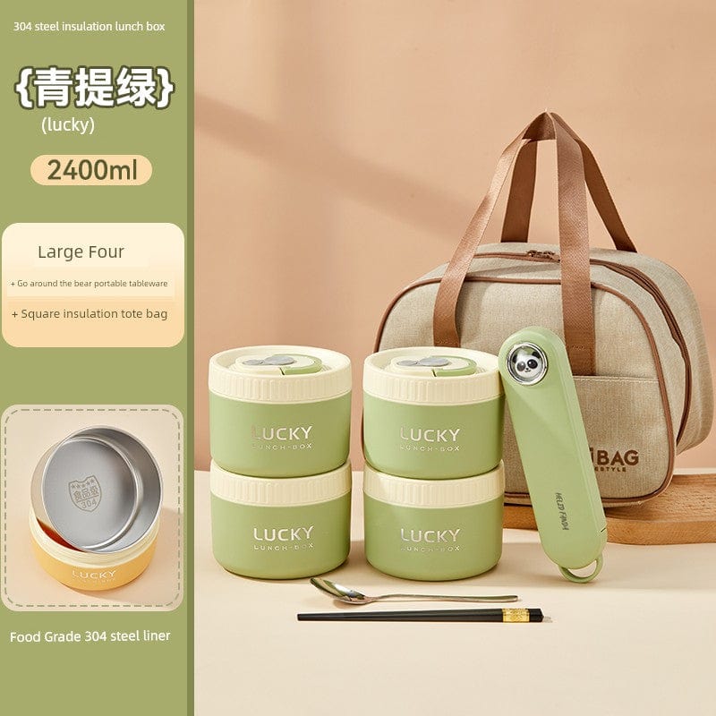 Showlu Fashion Store Worthbuy stainless steel insulated lunch box for office use, microwave safe, durable and leak-proof.