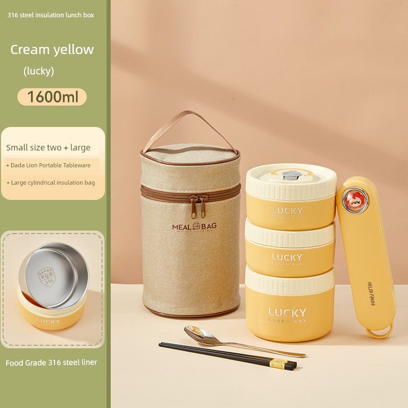 Showlu Fashion Store Worthbuy 316 stainless steel insulated lunch box for office use, microwave safe and durable for daily meals.