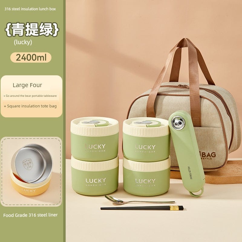 Showlu Fashion Store Worthbuy stainless steel insulated lunch box for office use, microwave safe and durable.