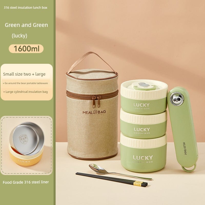Showlu Fashion Store Worthbuy 316 stainless steel insulated lunch box for office use, microwave safe and durable.