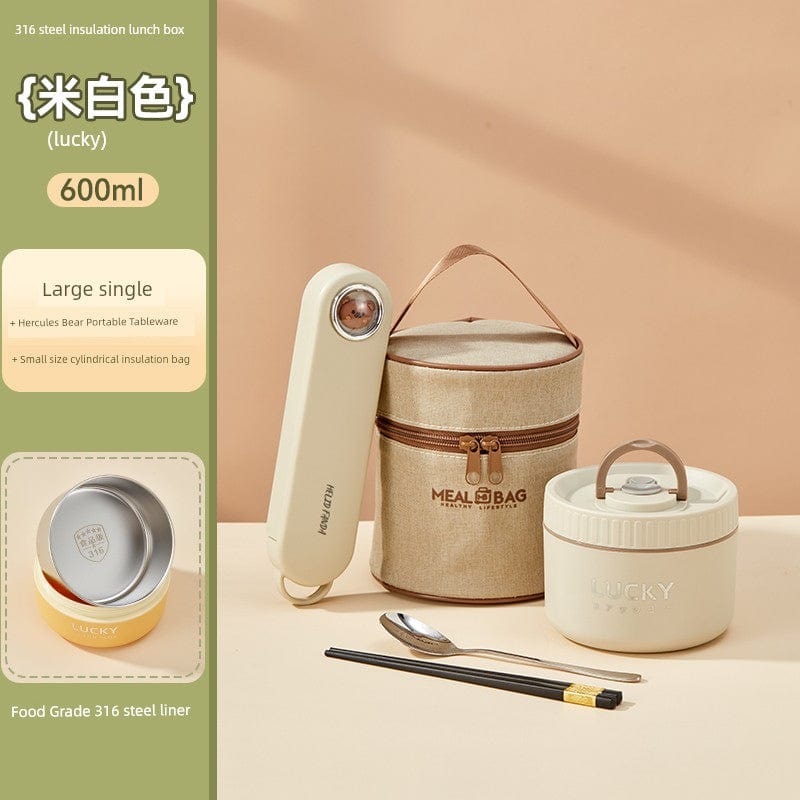 Showlu Fashion Store Worthbuy stainless steel insulated lunch box for office use, microwave safe, with a sleek design and secure lid.
