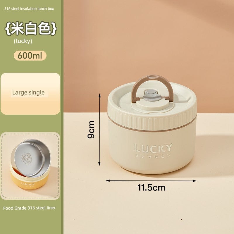 Showlu Fashion Store Worthbuy 316 stainless steel insulated lunch box for office use, microwave safe, with a sleek design and secure lid.