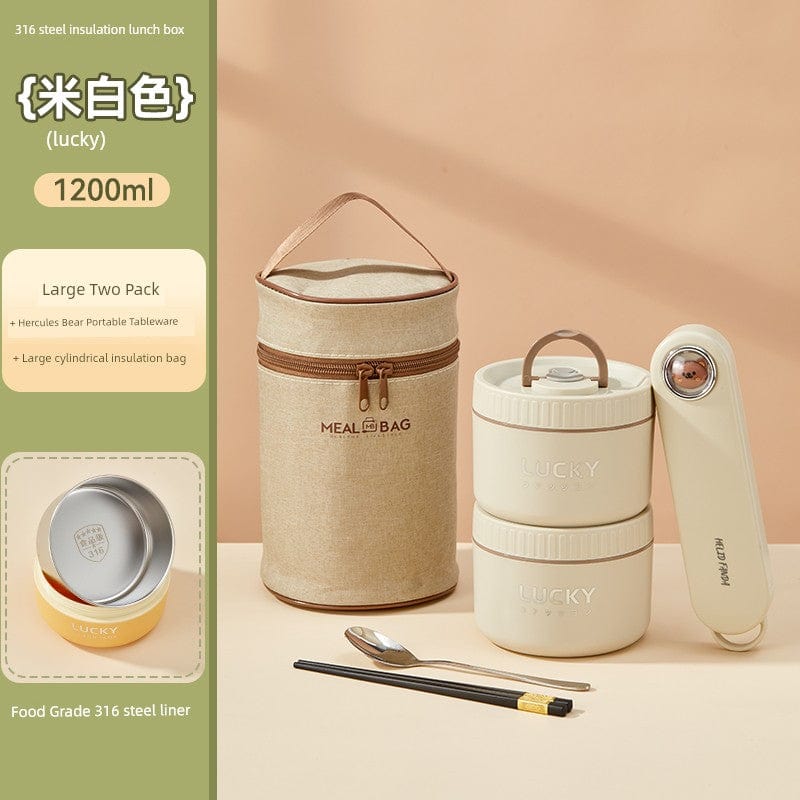 Showlu Fashion Store Worthbuy 316 stainless steel insulated lunch box for office use, microwave safe with a sleek design