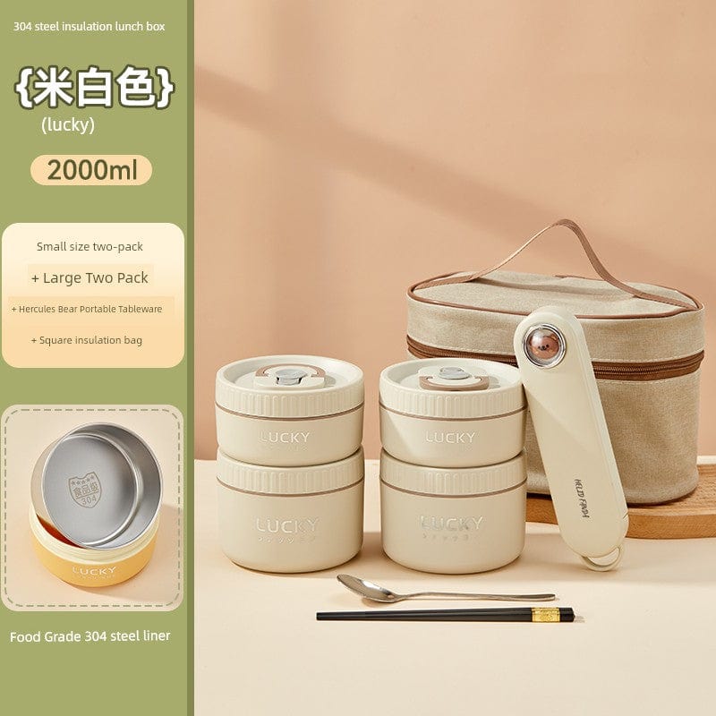 Showlu Fashion Store Worthbuy stainless steel insulated lunch box for office use, microwave safe and durable for daily meals.
