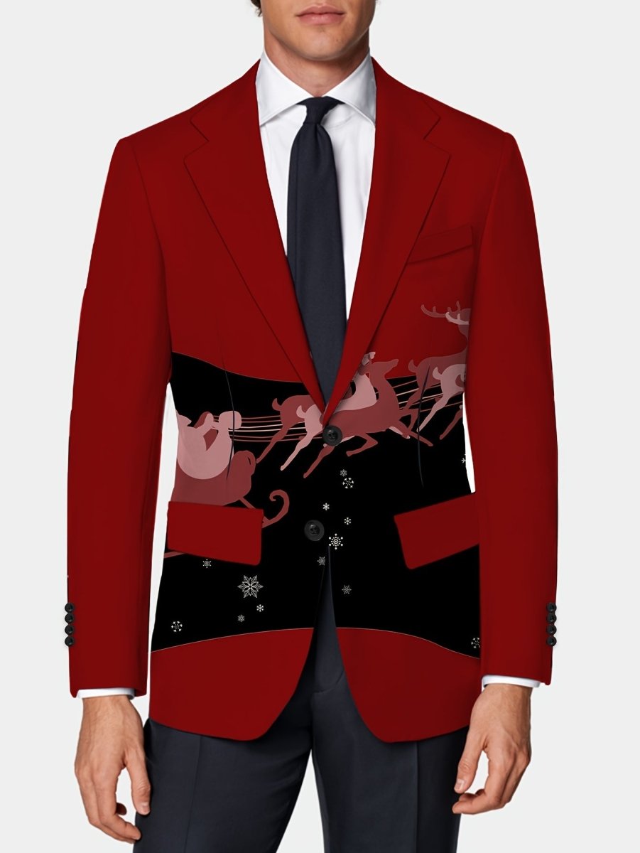 SHOWLU FASHION men's slim-fit blazer with colorful cartoon print, long sleeves, button detail, suitable for casual or formal wear