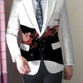 SHOWLU FASHION men's slim-fit blazer with colorful cartoon print, long sleeves, button details, suitable for casual or formal wear.