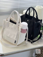 Original Design Three - Dimensional Multi - Pocket Tote Canvas Bag - SHOWLU FASHION STORE