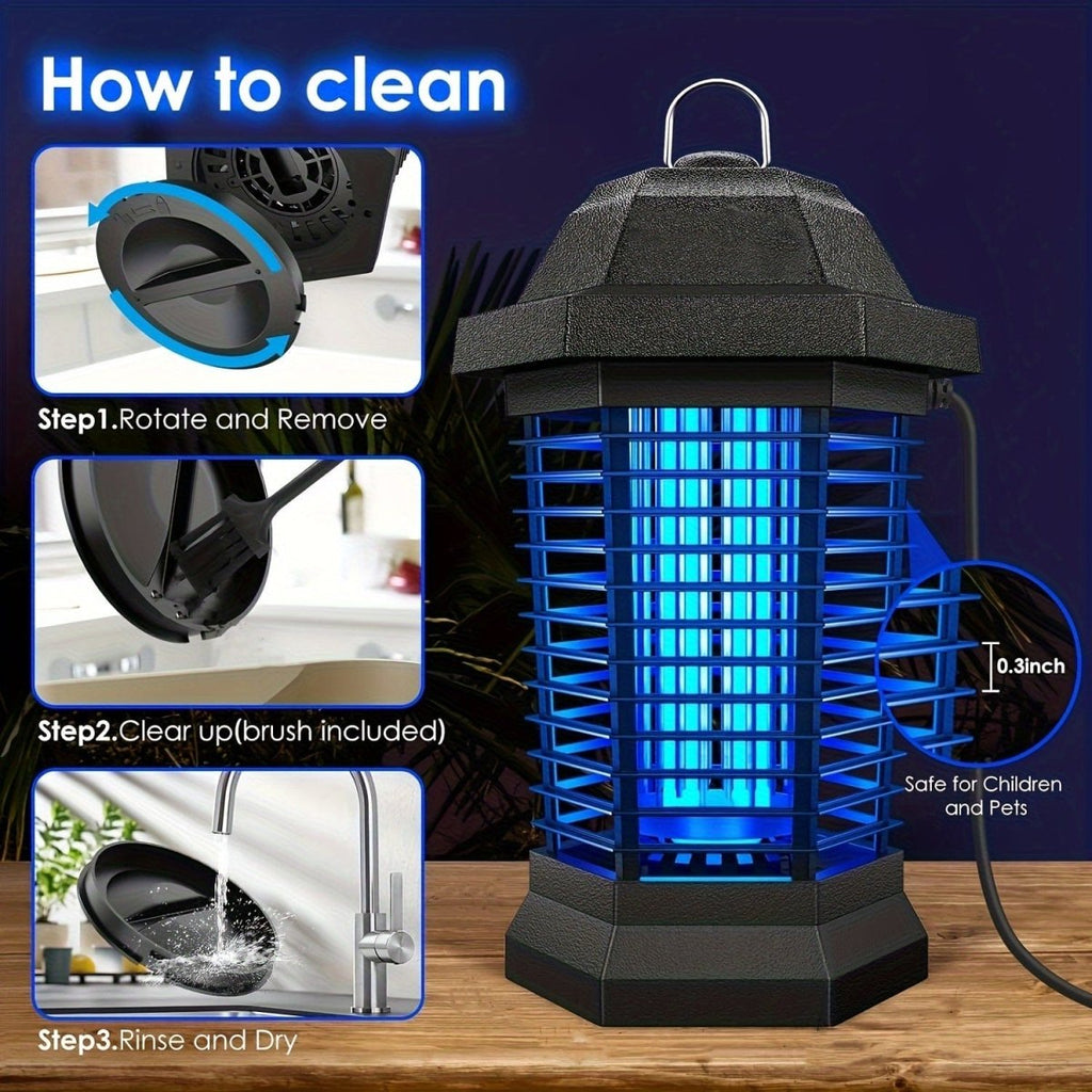 Showlu Electric Outdoor Bug Zapper with plastic outer casing, designed to trap flies and mosquitoes effectively in outdoor areas.