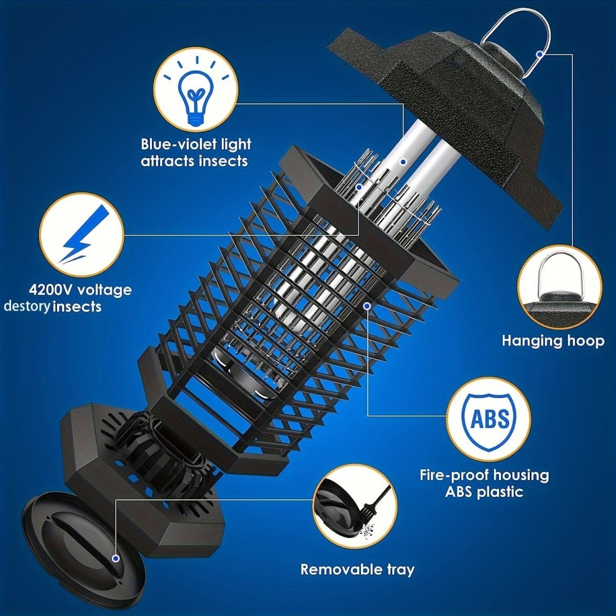 Showlu electric outdoor bug zapper with plastic outer casing, designed to trap flies and mosquitoes effectively in outdoor spaces.
