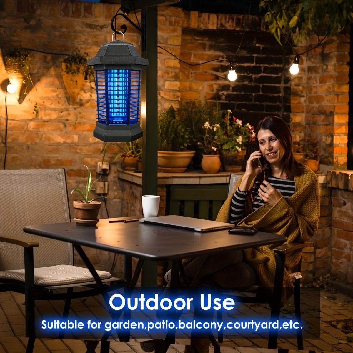 Showlu Electric Outdoor Bug Zapper, 110V fly trap and mosquito killer with ABS plastic outer casing, for outdoor pest control.
