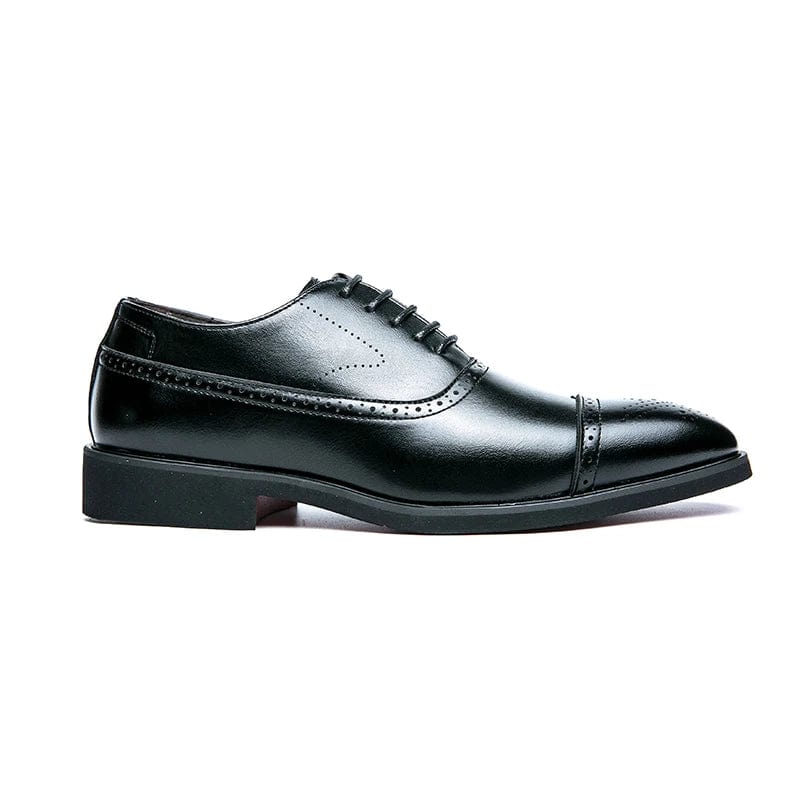 Men's red sole brogue Oxford shoes with lace-up design, stylish business and dress shoes by SHOWLU FASHION STORE.