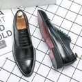 Men's brogue Oxford shoes with red sole, lace-up design, stylish business dress shoes from SHOWLU FASHION STORE.