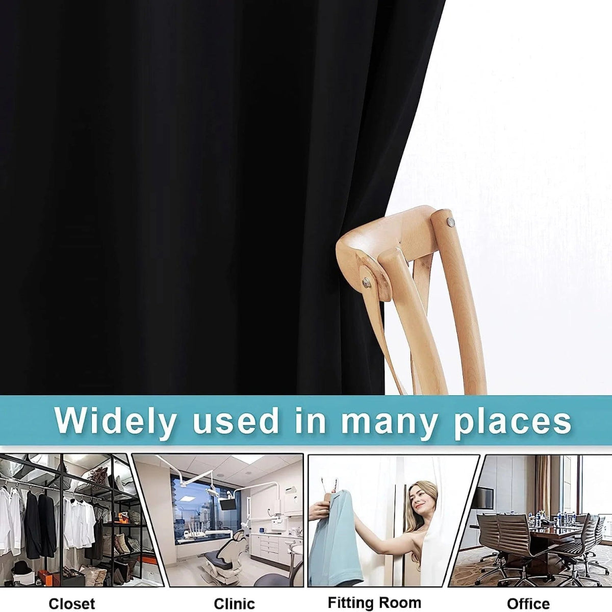 Pack Of 1 Room Divider BlackOut Curtain for Living Room, Noise Reduction Curtain with Anti - Rust Grommet Top Blackout Curtain - SHOWLU FASHION STORE