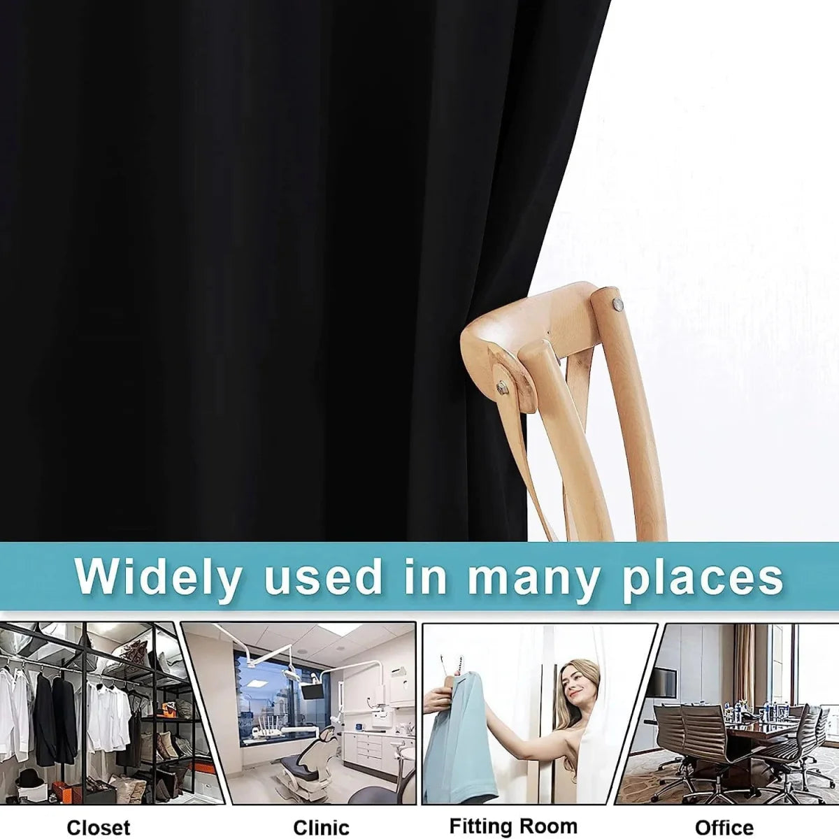 Blackout room divider curtain from Showlu Fashion Store with noise-reducing grommet top for living room privacy and light control