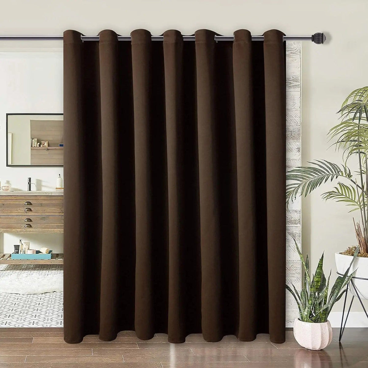 Pack Of 1 Room Divider BlackOut Curtain for Living Room, Noise Reduction Curtain with Anti - Rust Grommet Top Blackout Curtain - SHOWLU FASHION STORE