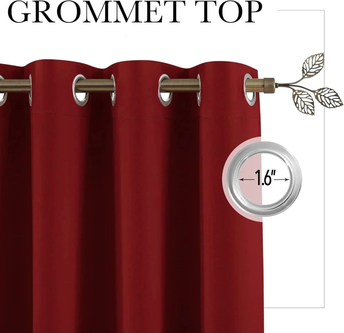 Showlu Fashion blackout room divider curtain with anti-rust grommets, designed for noise reduction in living rooms.