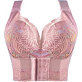 NUYIMEI women's lace push-up bra with floral padding, wire-free design, available in plus sizes, C to E cups, sexy lingerie style.