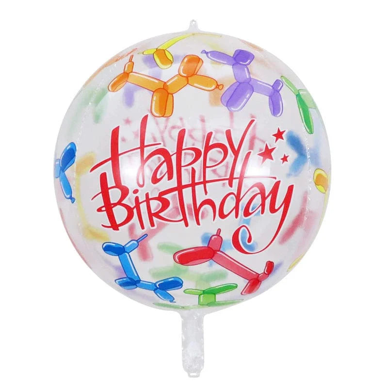 Showlu Fashion cartoon birthday bounce ball, transparent party balloon with colorful printed cartoon design for celebrations