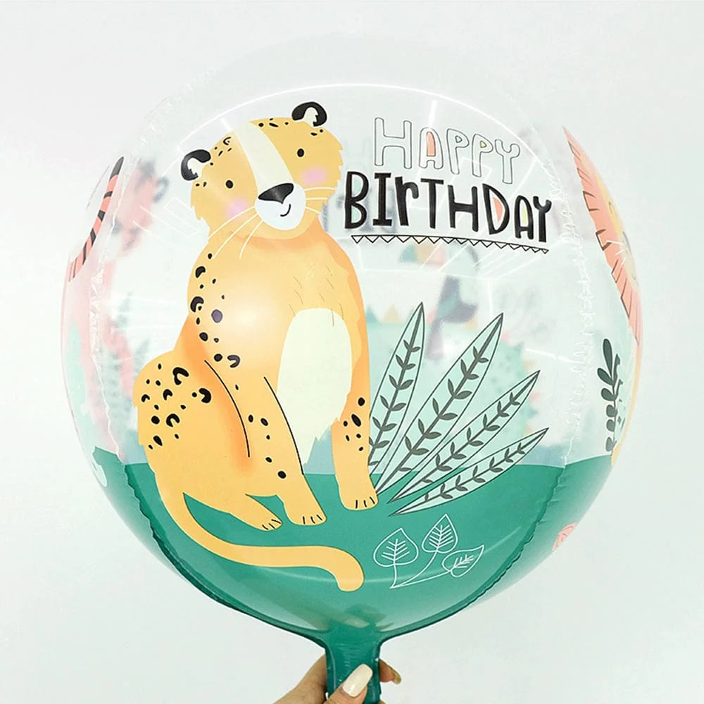 Showlu Fashion cartoon birthday bounce ball, transparent party balloon with colorful printed cartoon design for celebration events