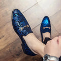 Men's faux suede slip-on loafers by SHOWLU FASHION STORE, luxury wedding party shoes with stylish Italian design.