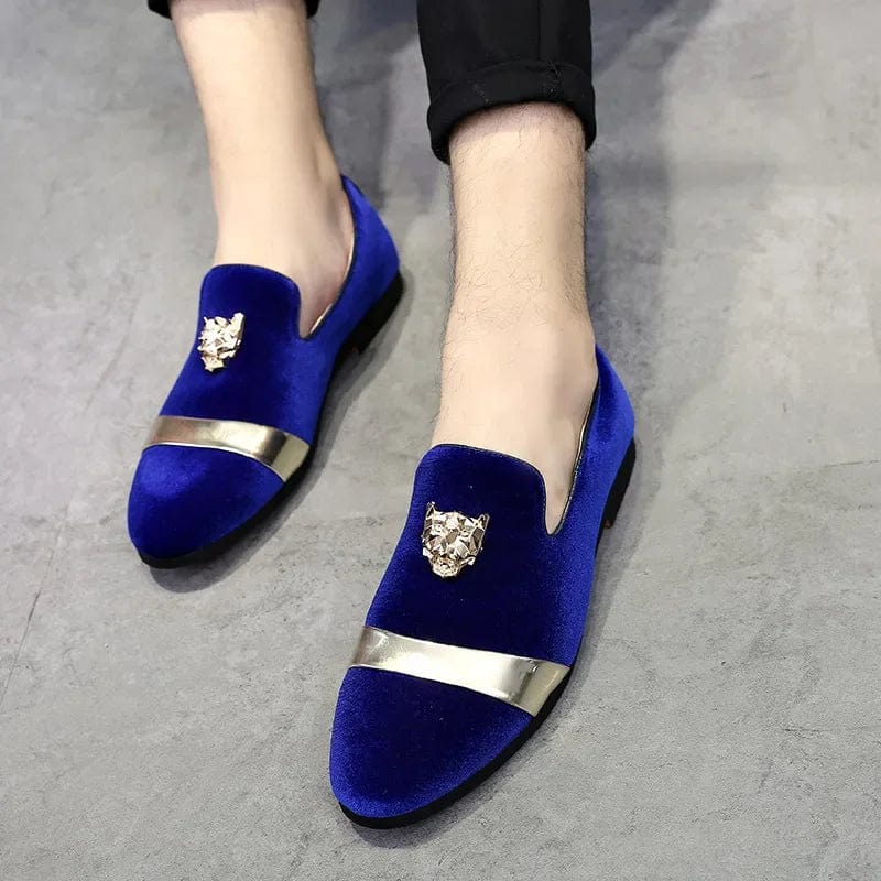 Men's faux suede slip-on loafers by SHOWLU FASHION STORE, stylish wedding party shoes with a luxurious designer look.