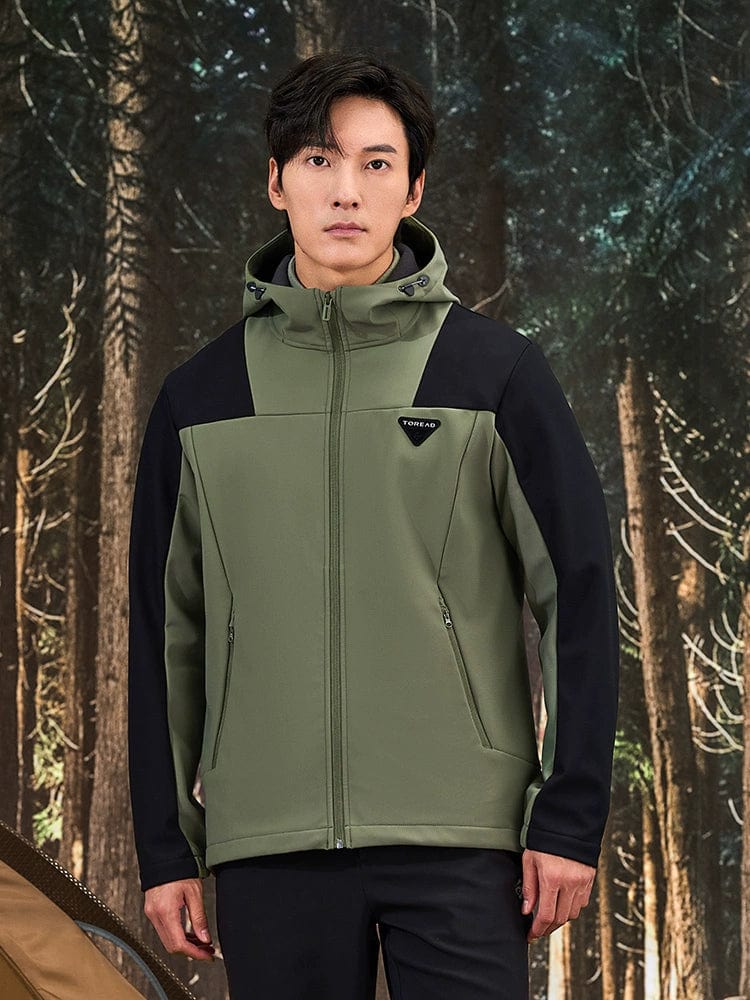 Pathfinder men's fleece-lined waterproof soft shell jacket with windproof outdoor design, ideal for autumn and winter mountaineering.