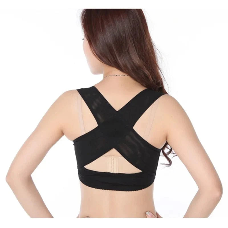 Showlu Women's back posture corrector brace with breathable material for hunchback relief and improved spinal alignment.
