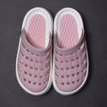 Black CHIATING women's platform nurse shoes with non-slip EVA soles, closed-toe water sandals for outdoor and office wear.