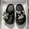 SHOWLU Women's Platform Summer Sandals with 6cm wedge heel, outdoor beach slides, thick sole, and stylish slip-on design.