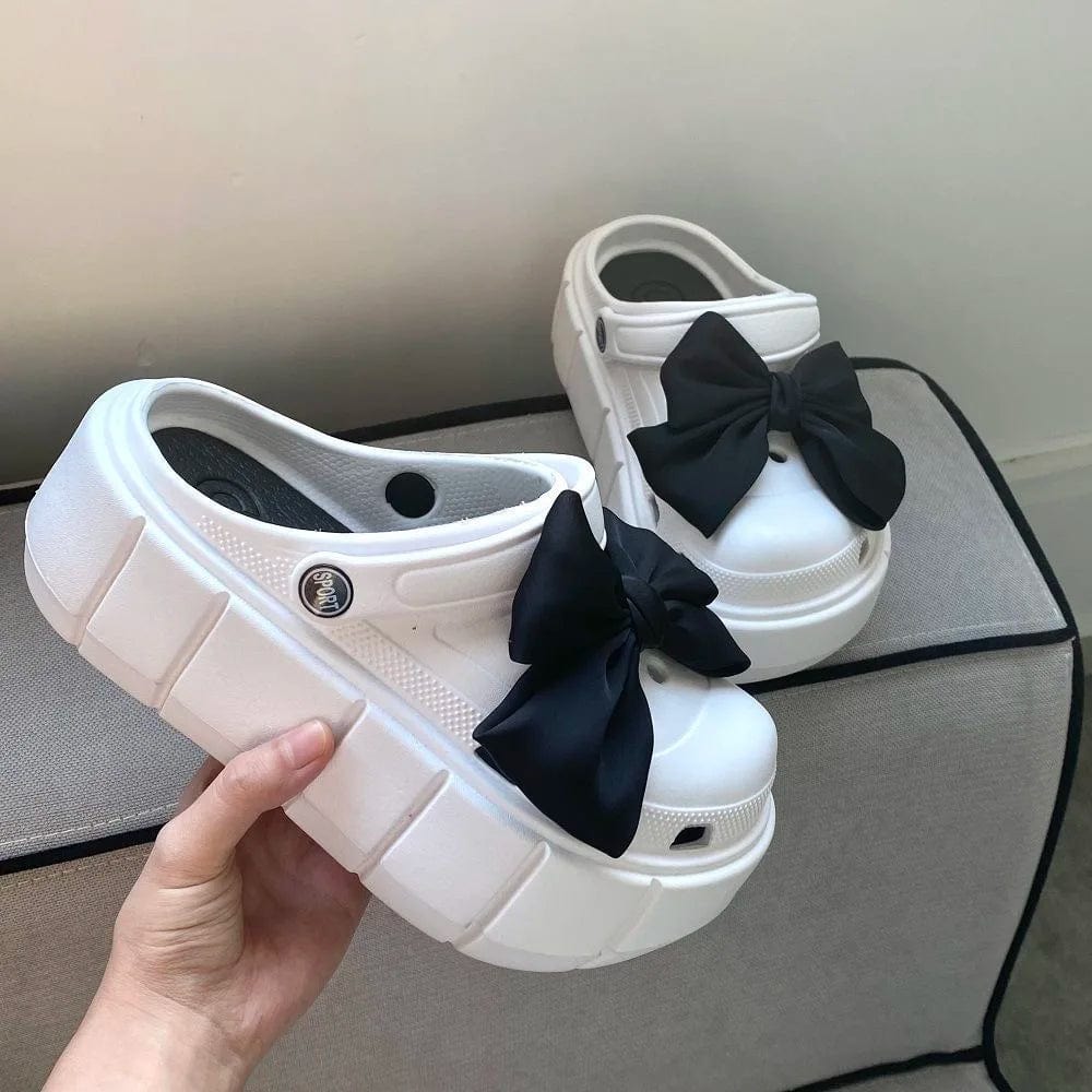 SHOWLU Women's Platform Summer Sandals with 6cm wedge, outdoor beach slides, thick sole, slip-on style, suitable for street and garden.
