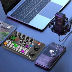 Podcast Equipment Bundle Professional Live Sound Card Audio Mixer for Streaming//Podcasting /Recording/Singing/PC/Computer - SHOWLU FASHION STORE