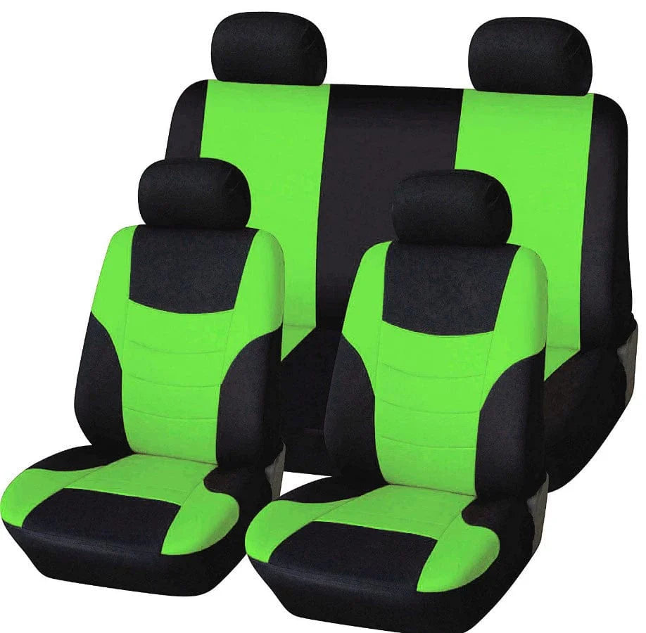 Universal polyester car seat cover set by Showlu Fashion Store, includes 8 all-season seat cushions for interior protection.
