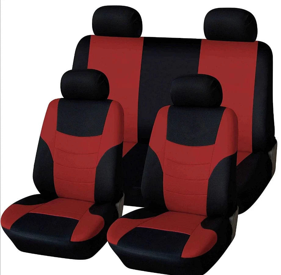 Universal polyester car seat cover set by Showlu Fashion, includes 8 all-season interior cushions for a comfortable fit.