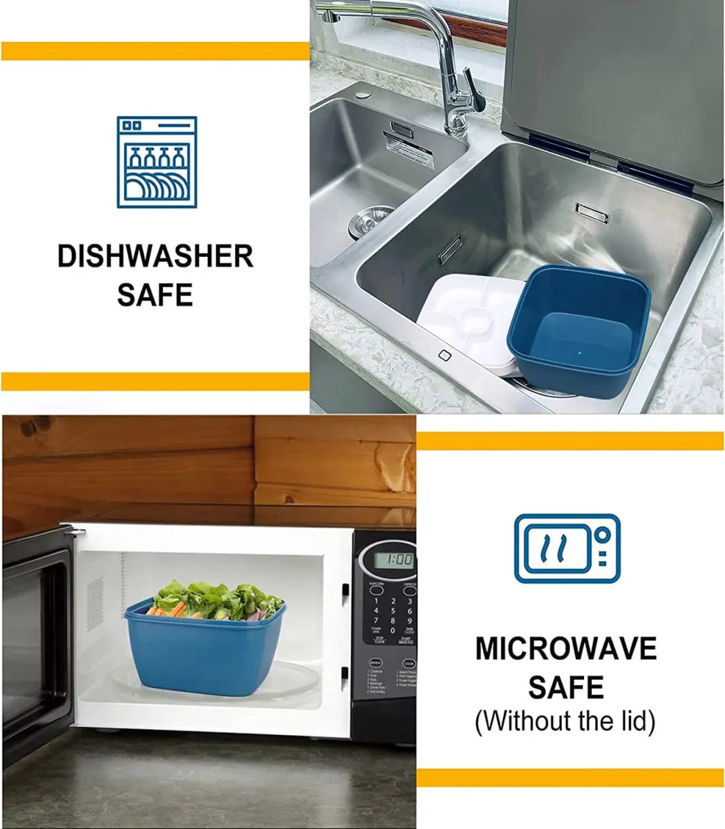 Showlu 2-layer salad bowl lunch box with 1500ml capacity and leak-proof design, ideal for portable food storage.