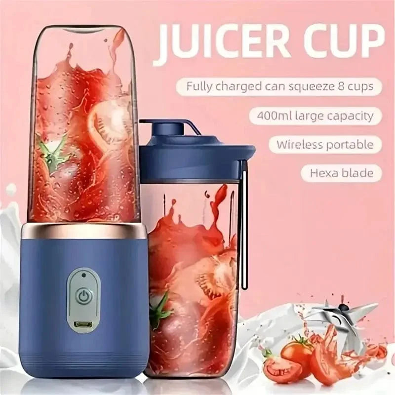 SHOWLU Portable Electric Blender with 6 blades, 500ml capacity, ideal for smoothies, ice crushing, and fresh juice preparation.