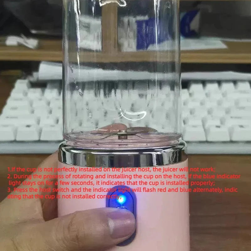 SHOWLU portable electric blender with 6 blades, 500ml capacity, perfect for smoothies and crushing ice.
