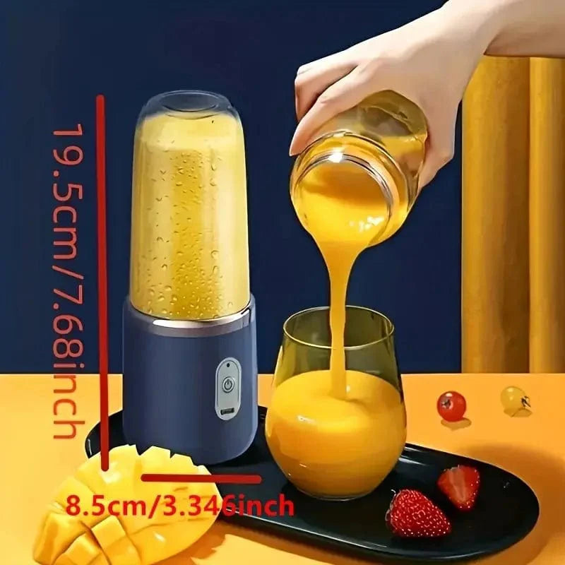 SHOWLU Portable Electric Blender with 6 blades, 500ml capacity, used for smoothies, crushing ice, and blending fresh juices.