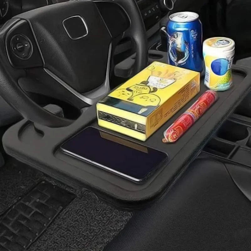 Showlu Fashion EAFC car steering wheel desk with laptop stand and food tray for convenient eating and working on the go.
