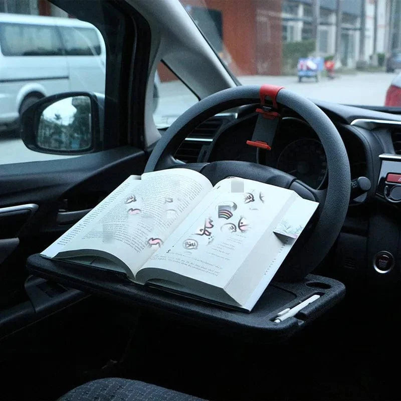 Showlu Fashion Store EAFC Car Steering Wheel Desk with portable laptop stand and food tray for convenient eating and working in the car.