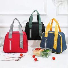 Portable Lunch Bag Lunch Box Insulated Canvas Tote Pouch School Bento Portable Dinner Container Picnic Food Storage - SHOWLU FASHION STORE