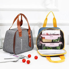 Portable Lunch Bag Lunch Box Insulated Canvas Tote Pouch School Bento Portable Dinner Container Picnic Food Storage - SHOWLU FASHION STORE