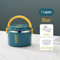 Stainless steel MOONBIFFY thermal lunch box by SHOWLU FASHION STORE, leakproof bento container with insulated design for kids' food.