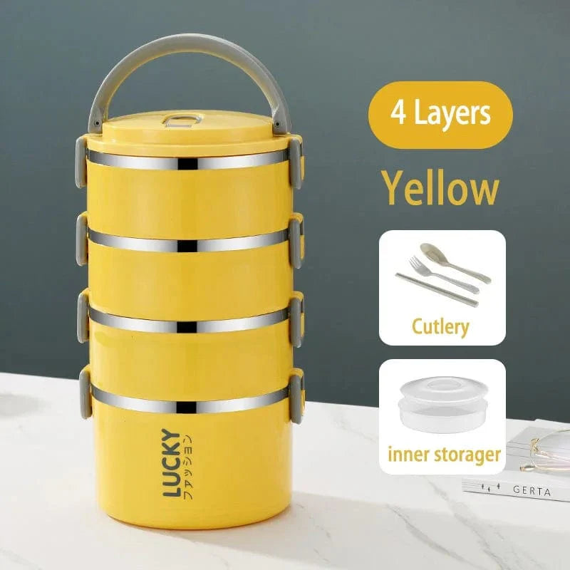 Stainless steel MOONBIFFY thermal lunch box by SHOWLU FASHION STORE, leakproof bento container with insulated design for kids' meals