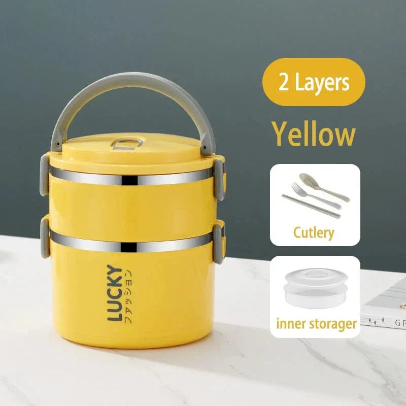 Stainless steel MOONBIFFY thermal lunch box by SHOWLU FASHION STORE, leakproof bento container with insulated food warmer for kids.