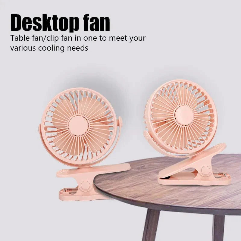 Showlu Fashion Store HAOYUNMA portable mini clip fan with USB charging, quiet operation, ideal for desktops and dorm room cooling.